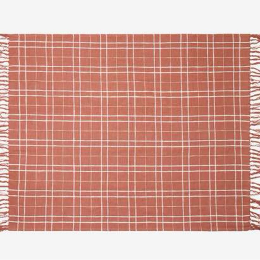 Little Korboose Woven Throw Blanket - Rust color - Picture 2 of 5